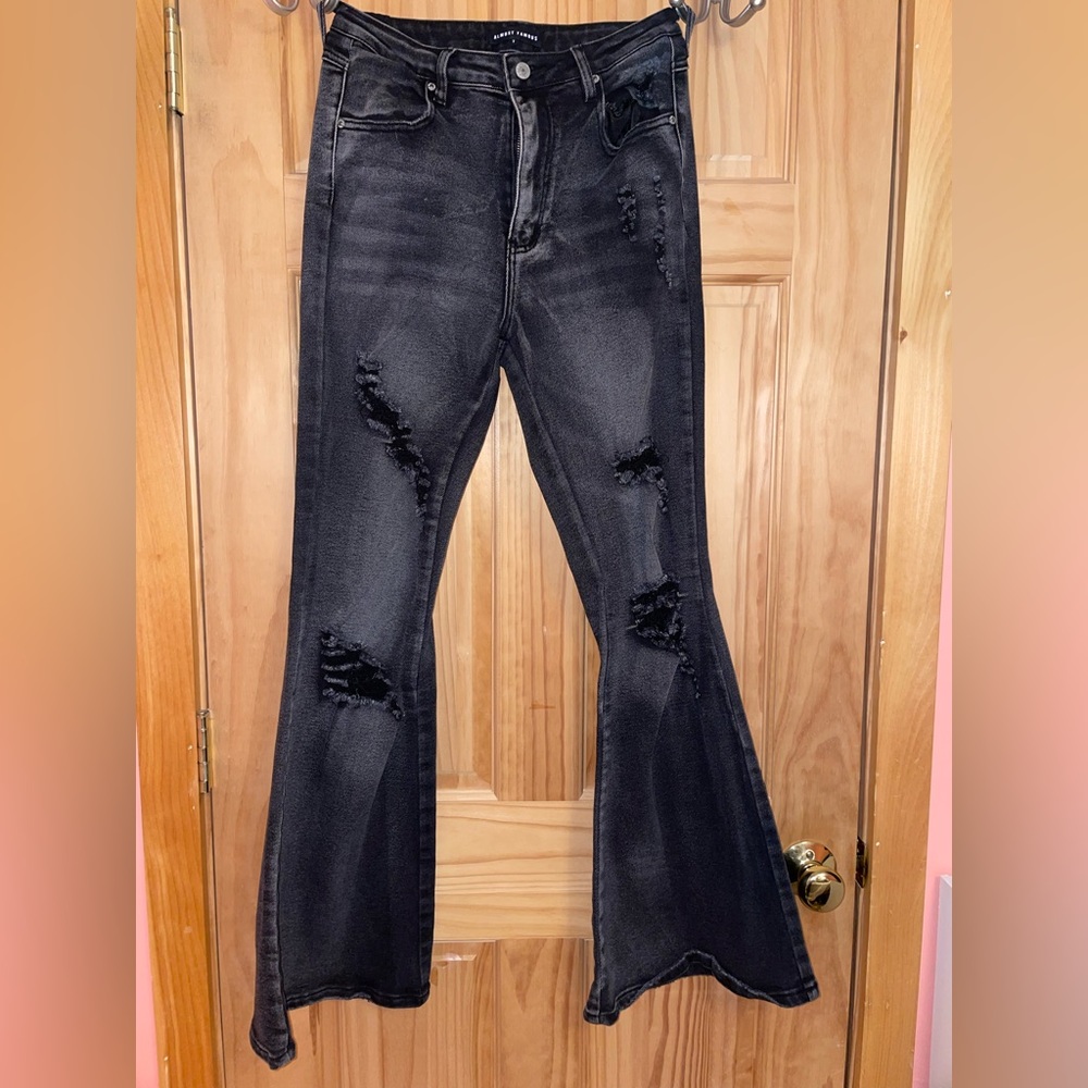 Black Bell Bottoms, Size 7, Very Stretchy